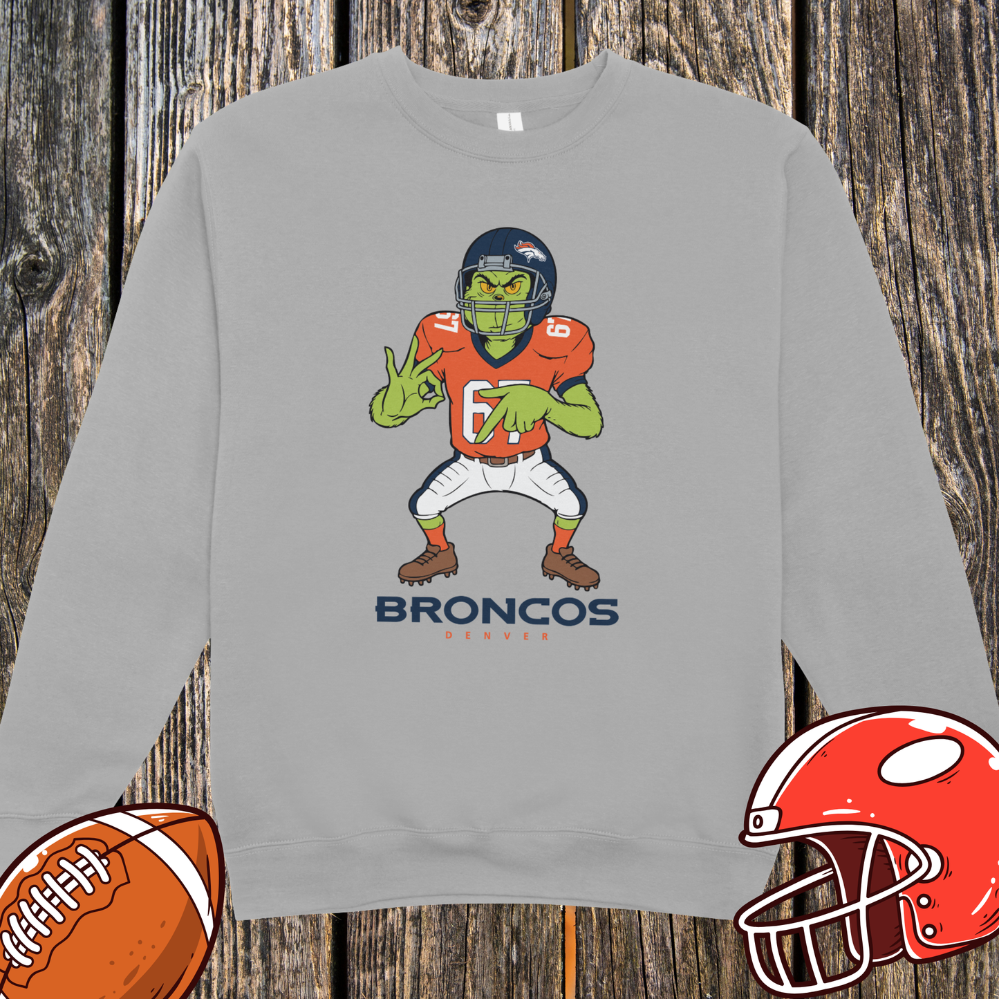 Denver Broncos Grinch Unisex Sweatshirt – Funny Football Fan Sweatshirt