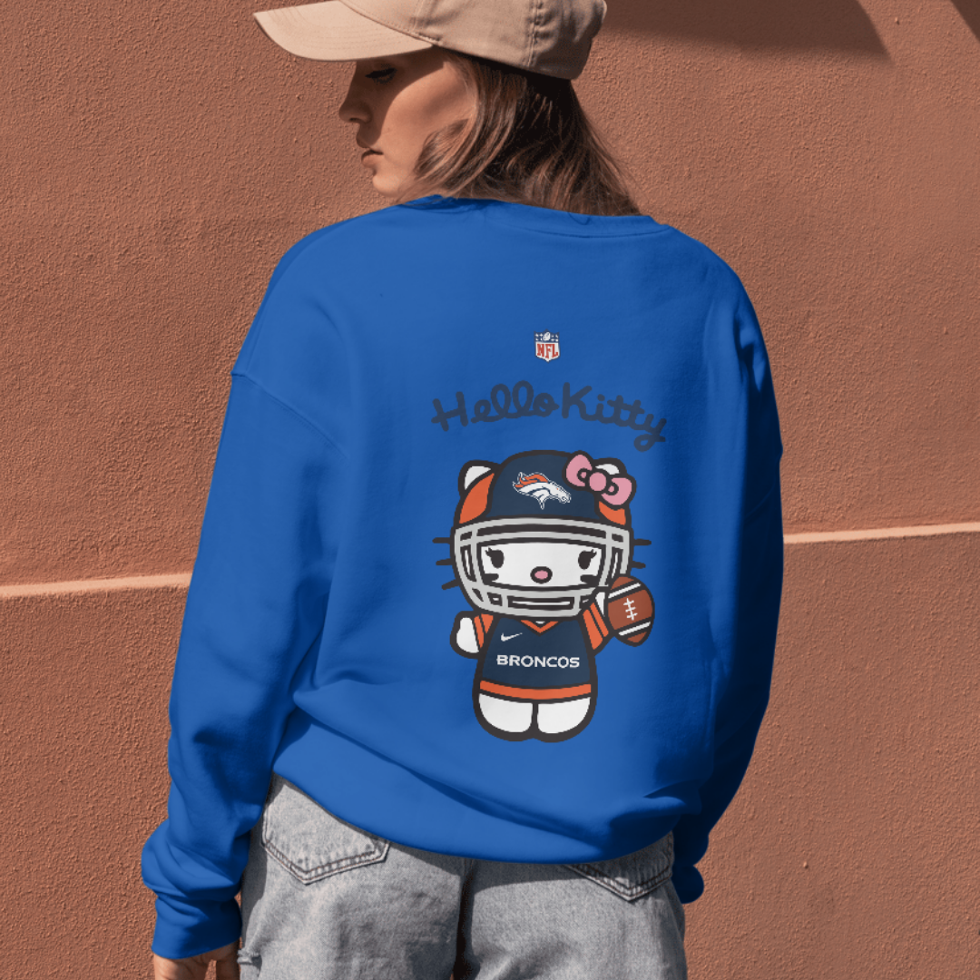 NFL Hello Kitty Broncos Unisex Sweatshirt – Cute Game Day Sweatshirt