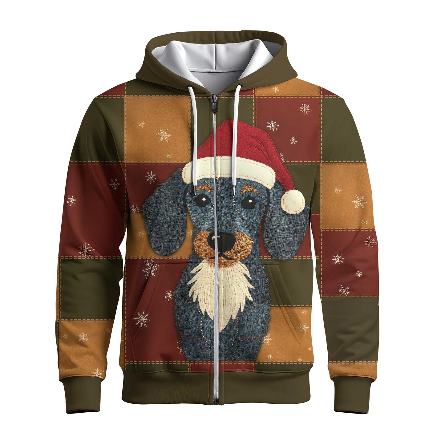 Patchwork Dachshund Christmas Polo, Dachshund T Shirt, Wiener Dog T Shirt