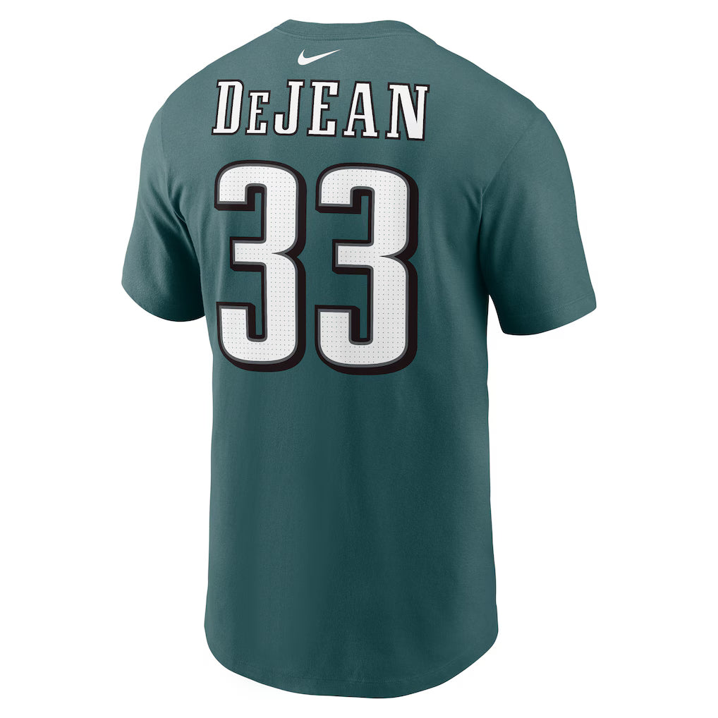 Cooper DeJean Black Philadelphia Eagles Player Name & Number T-Shirt