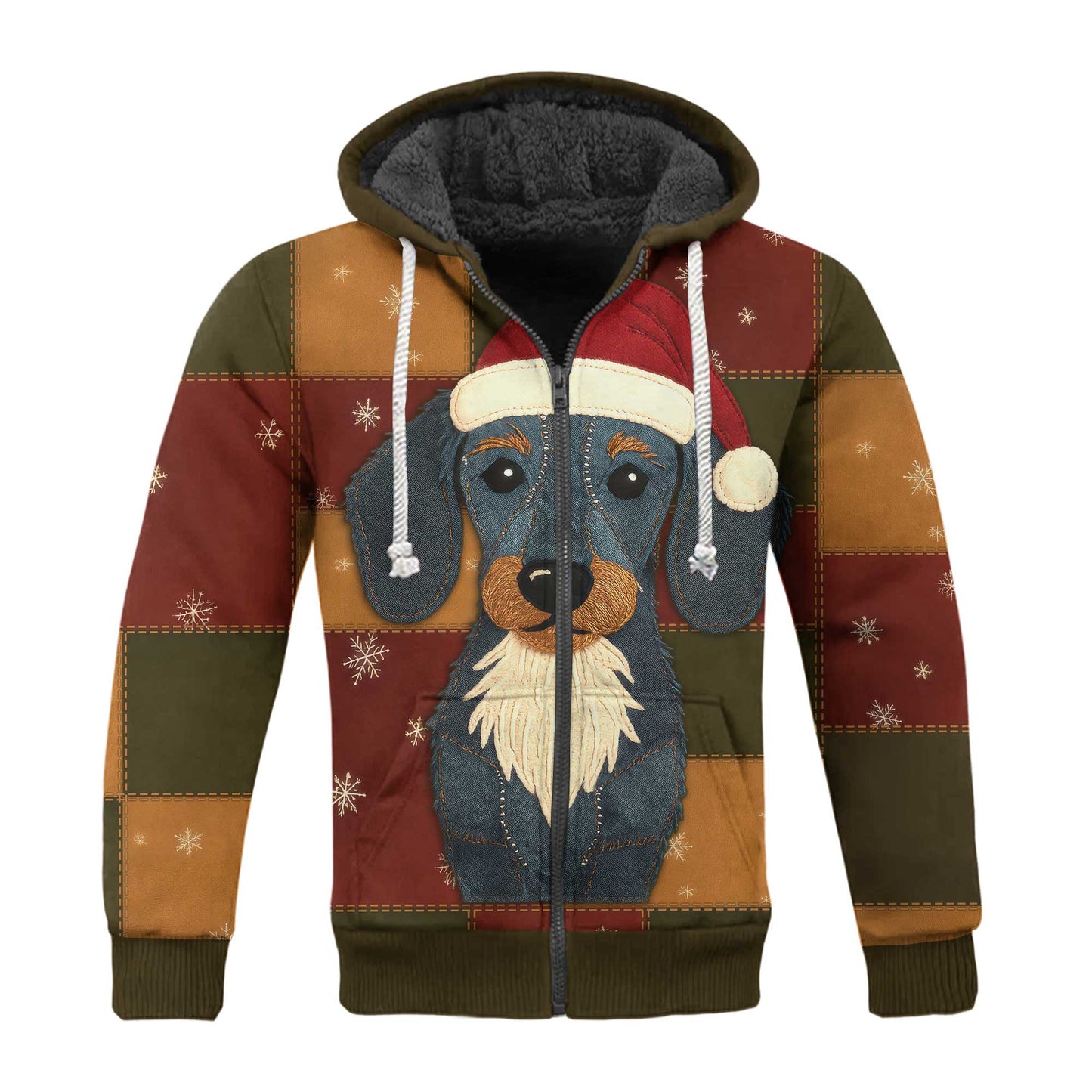 Patchwork Dachshund Christmas Polo, Dachshund T Shirt, Wiener Dog T Shirt