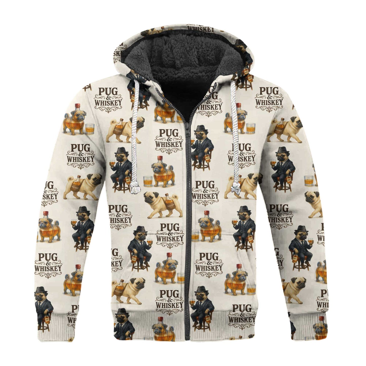 Pug And Whiskey Stylish Pattern Polo, Funny Pug Shirt, Pug T Shirt