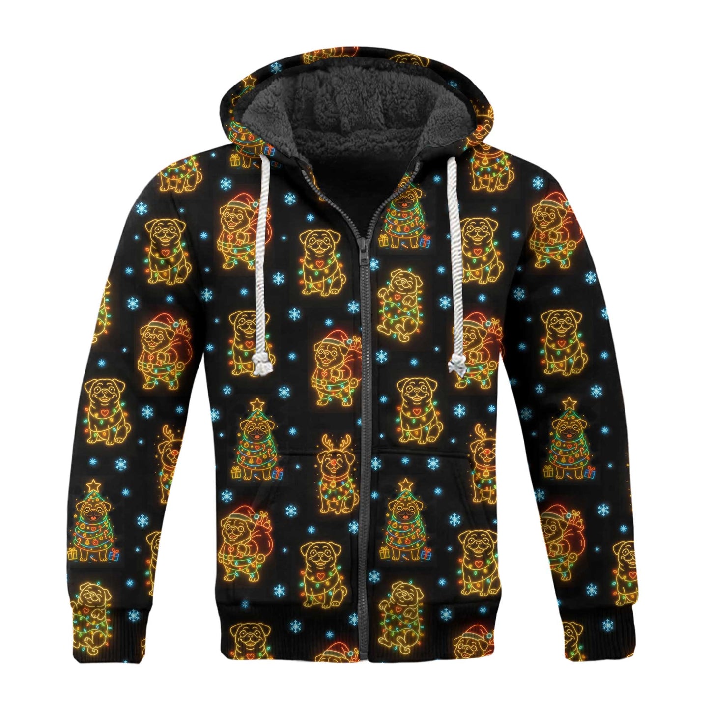 Funny Pug Holiday Lights Festive Xmas Pattern Polo, Christmas Pug Shirt, Corgi T Shirt