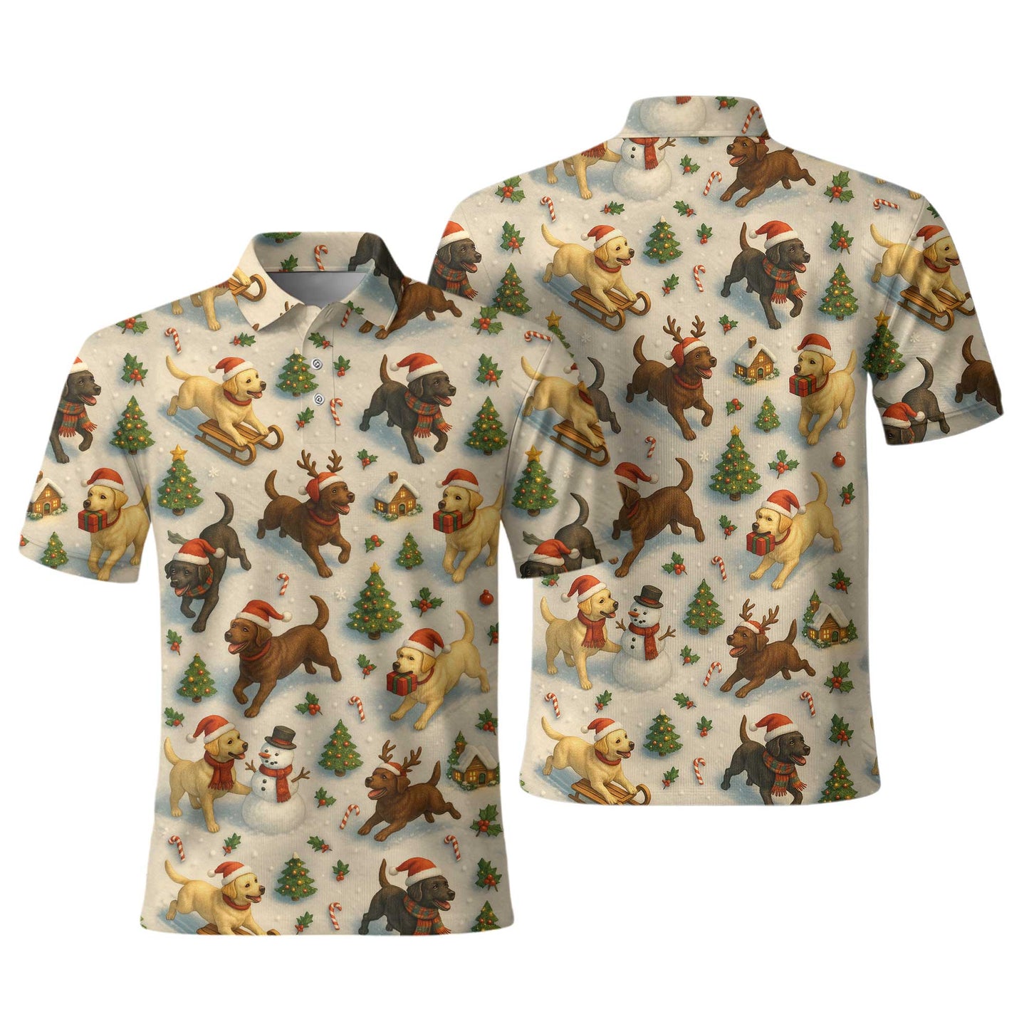 Cute Santa Holiday Lab Puppy Labrador Polo, Christmas Labrador T Shirt, Labrador Dog Shirt