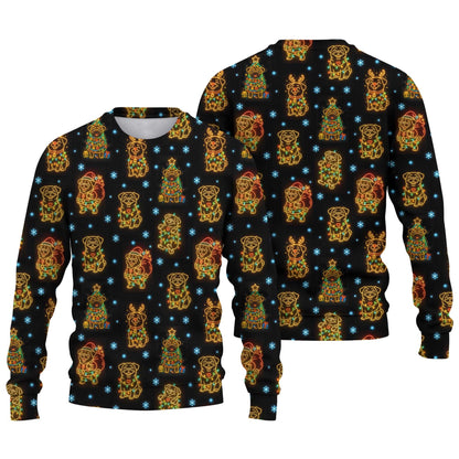 Funny Pug Holiday Lights Festive Xmas Pattern Polo, Christmas Pug Shirt, Corgi T Shirt
