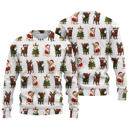 Santa Reindeer Tree Chihuahua Hoodie, Chihuahua T Shirt, Funny Chihuahua Shirt