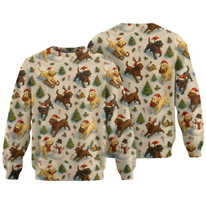 Cute Santa Holiday Lab Puppy Labrador Polo, Christmas Labrador T Shirt, Labrador Dog Shirt