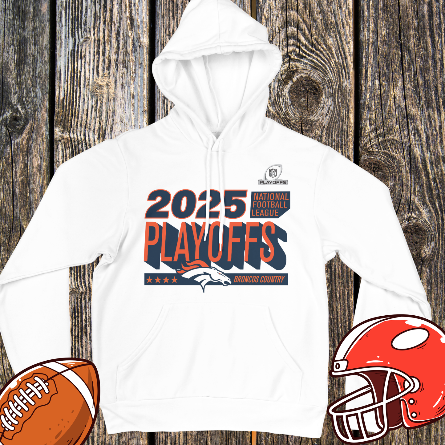 Denver Broncos 2025 Playoffs Unisex Pullover Hoodie