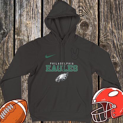 Philadelphia Eagles DTMF Bad Bunny Fan Hoodie – Peace Sign Character Graphic