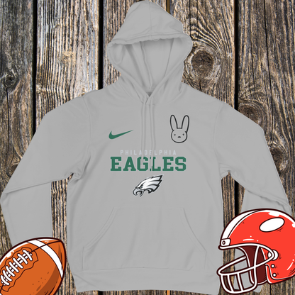 Philadelphia Eagles DTMF Bad Bunny Fan Hoodie – Peace Sign Character Graphic
