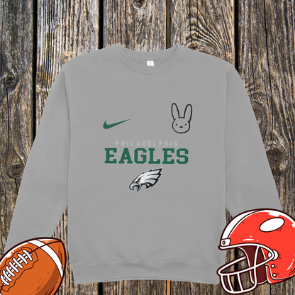 Philadelphia Eagles DTMF Bad Bunny Fan Sweatshirt – Peace Sign Character Graphic