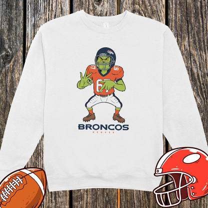 Denver Broncos Grinch Unisex Sweatshirt – Funny Football Fan Sweatshirt