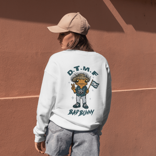 Philadelphia Eagles DTMF Bad Bunny Fan Sweatshirt – Peace Sign Character Graphic