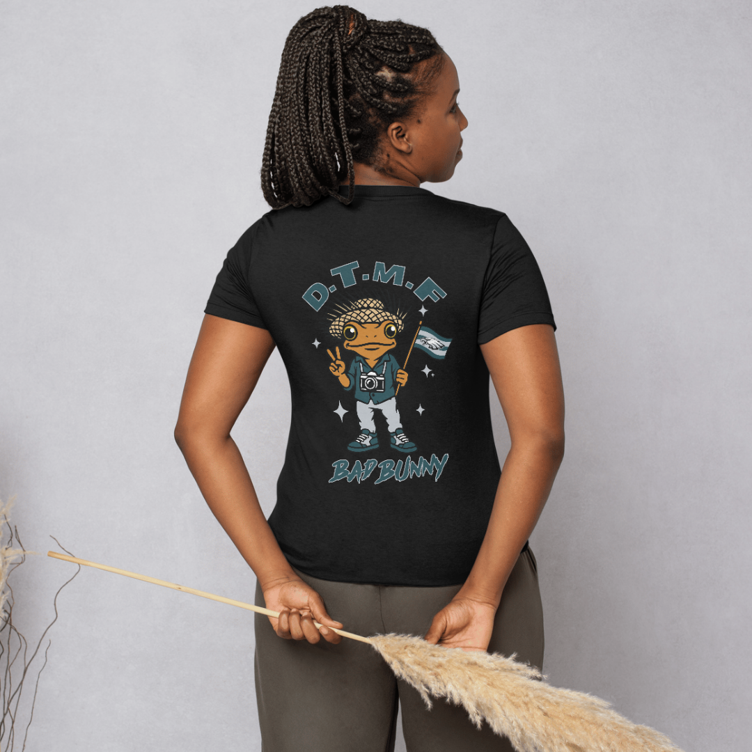 Philadelphia Eagles DTMF Bad Bunny Fan Tee – Peace Sign Character Graphic