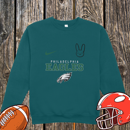 Philadelphia Eagles DTMF Bad Bunny Fan Sweatshirt – Peace Sign Character Graphic