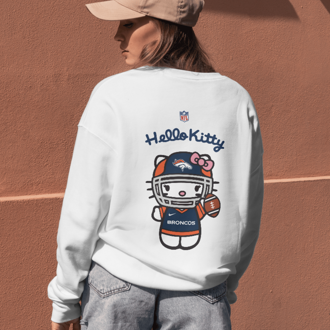 NFL Hello Kitty Broncos Unisex Sweatshirt – Cute Game Day Sweatshirt