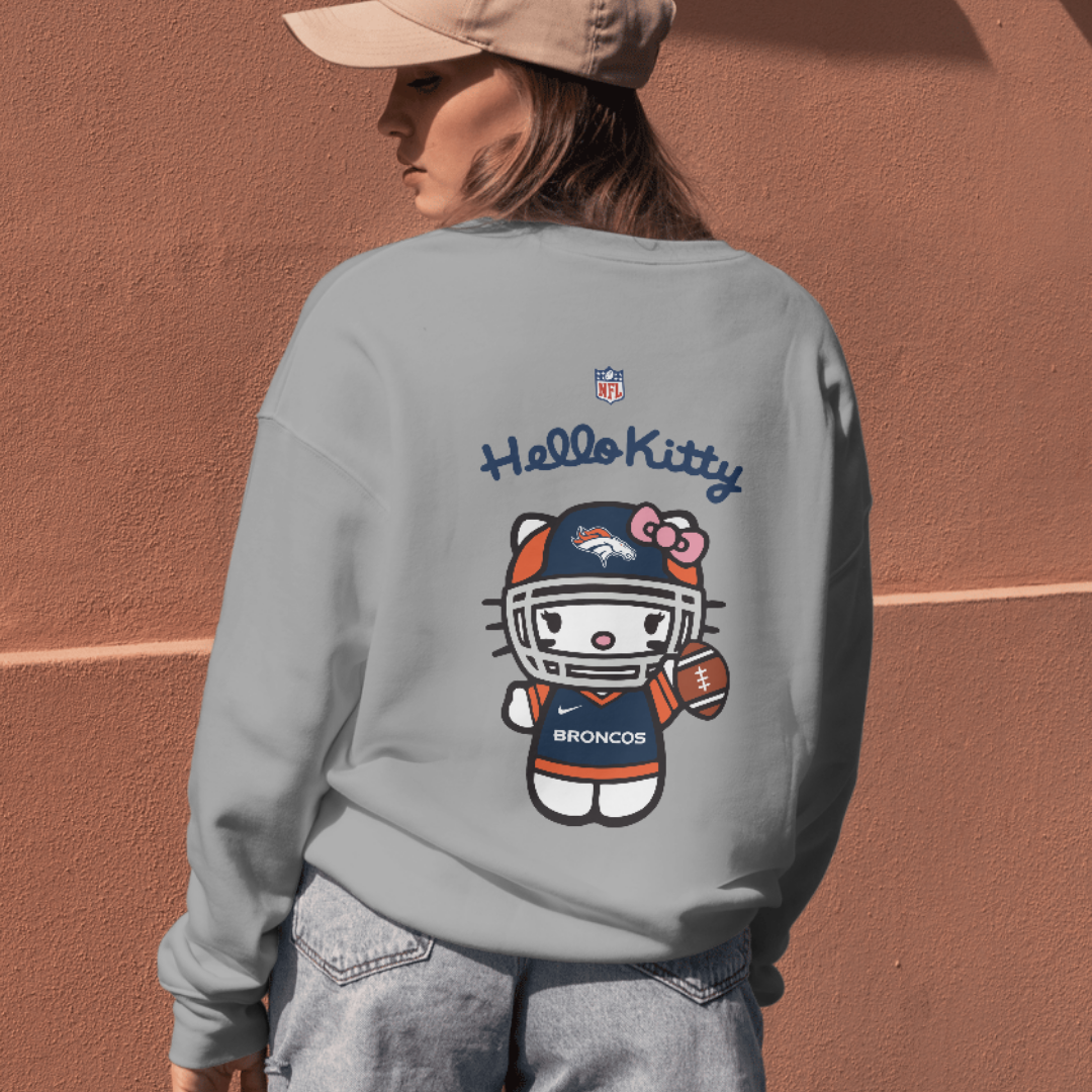 NFL Hello Kitty Broncos Unisex Sweatshirt – Cute Game Day Sweatshirt
