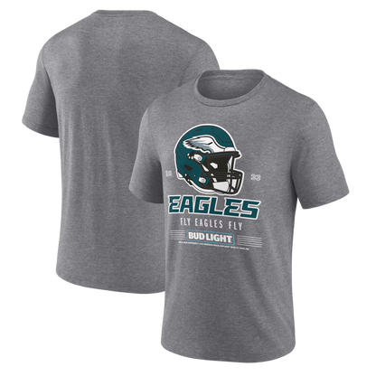 Heather Gray Philadelphia Eagles Bud Light Tri-Blend T-Shirt