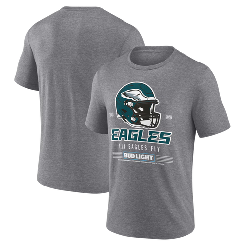 Heather Gray Philadelphia Eagles Bud Light Tri-Blend T-Shirt