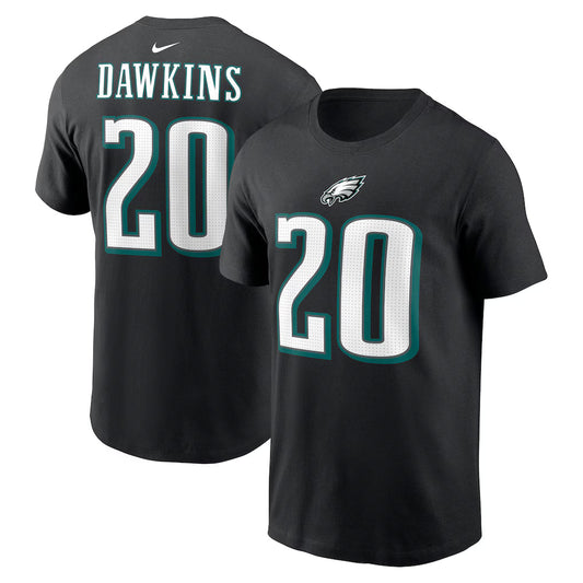 Dawkins Black Philadelphia Eagles Retired Player Name & Number T-Shirt