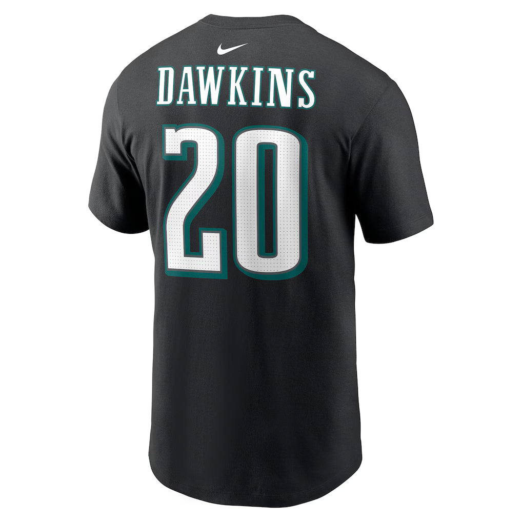 Dawkins Black Philadelphia Eagles Retired Player Name & Number T-Shirt