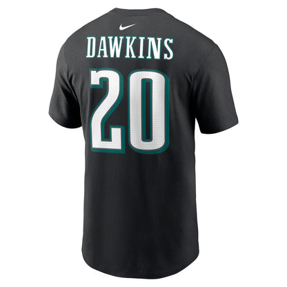 Dawkins Black Philadelphia Eagles Retired Player Name & Number T-Shirt