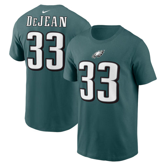 Cooper DeJean Black Philadelphia Eagles Player Name & Number T-Shirt