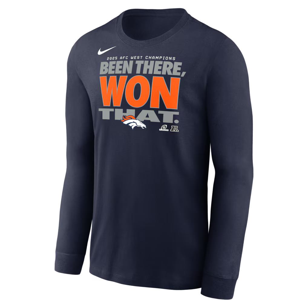 Denver Broncos 2025 AFC West Champions Long Sleeve Tee