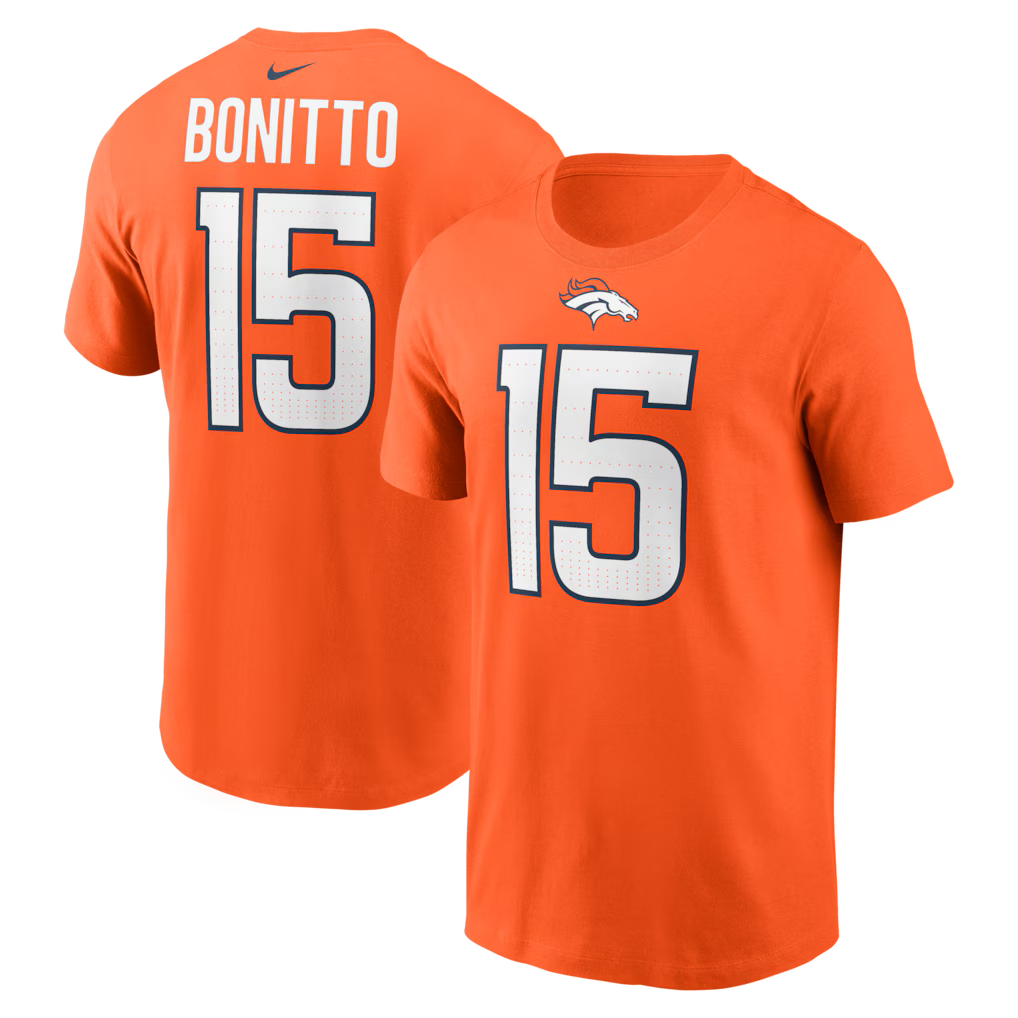 Nik Bonitto Orange Denver Broncos Player Name & Number T-Shirt