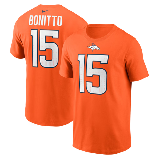 Nik Bonitto Orange Denver Broncos Player Name & Number T-Shirt