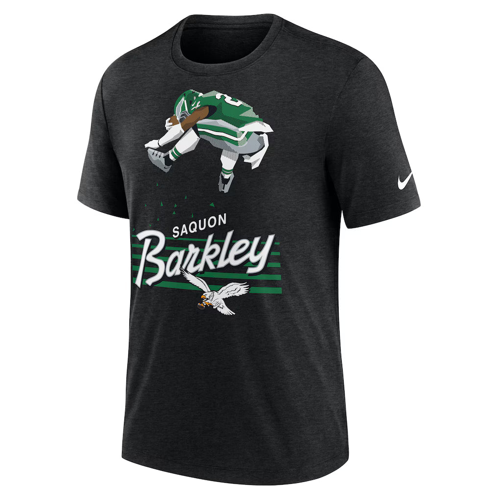 Saquon Barkley Heather Black Philadelphia Eagles Player Graphic T-Shirt