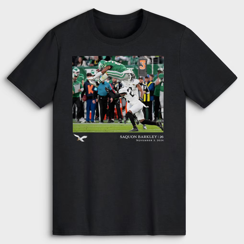 Saquon Barkley Black Philadelphia Eagles NFL Flash Features Week 9 T-Shirt